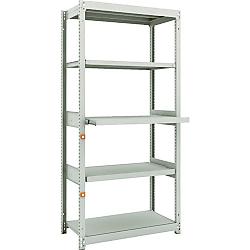軽中量ボルトレス棚 Ｍ１．５型 （１５０ｋｇタイプ、高さ１８００ｍｍ、３段、スライド２段タイプ）