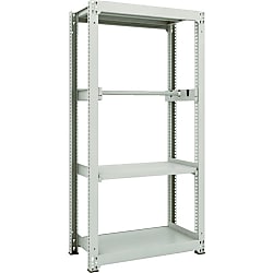 中量ボルトレス棚 Ｍ３型 （３００ｋｇタイプ、高さ１８００ｍｍ、３段、ロール・ホビンラック）