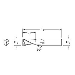 SGS 2枚刃 スクエアエンドミル 標準 3M