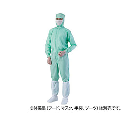 異物混入対策ツナギ服　AS1401（男女兼用）　グリーン
