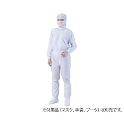 異物混入対策フード一体ツナギ服（AS1403　男女兼用）　白