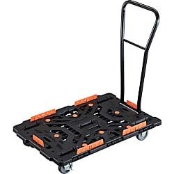 連結型樹脂製平台車 ビートル（脱着式ハンドル・収納式柵付）自在・固定タイプ（ストッパー付）