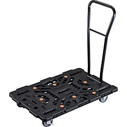 連結型樹脂製平台車 ビートル（脱着式ハンドル付）自在・固定タイプ（ストッパー付）