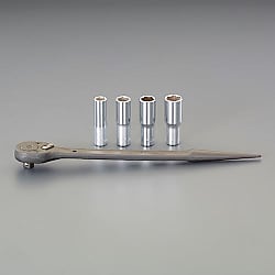 1/2"DRシノ付ラチェットハンドルセット（ソケット4個/ケース付）EA618CA