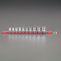 3/8"DR/7～22mm［10個組］ソケットセットEA618PL-1