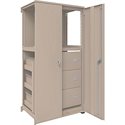 中量ボルトレス棚“M3型”（パネル・扉・引出し付・300㎏タイプ、高さ1800mm）連結型