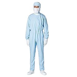 クリーンルーム用ツナギ服 青 S～3L