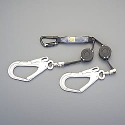 墜落制止用器具用ツインランヤード 巻取式2丁掛け（ロック装置なし）