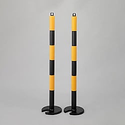 Φ60×1280mm やわらかゴムポール（イエロー/ブラック）