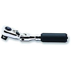 3/8"（9.5mm）SQ. プッシュボタン式首振りラチェットハンドル（コンパクト）