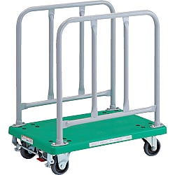 樹脂製運搬車グランカート（サイドハンドルタイプ）グリーン ストッパー付