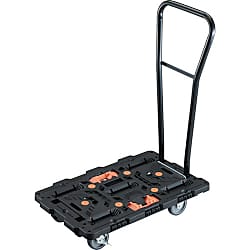 連結型樹脂製平台車 ビートル（脱着式ハンドル・とめたろう付）自在・固定タイプ（ストッパー付） BT700J3S2H-E100T