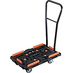 連結型樹脂製平台車 ビートル（脱着式ハンドル・収納式柵付））オール自在タイプ（ストッパー付） BT700KJ5S2H-E100