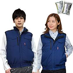 冷感保冷剤付き、空調ベスト+バッテリー付（ハーネス対応）