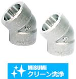 【クリーン洗浄品】高圧用ねじ込み継手　同径　４５°エルボ　SUS316L