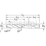 AD-4D-5.9 | 超硬ドリル4Dタイプ AD-4D 穴径(ドリル径)Dc:5.9mm 溝長ℓ