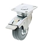 Casters -Light Load- Wheel Material: Rubber - Swivel Type + Stopper