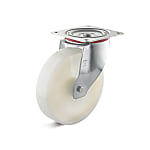 Swivel Castors with polyamide wheel / Steel galvanized / White / Steering housing / Swivel Radius(mm), 76.5-154