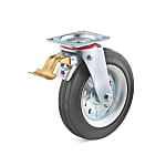 Swivel Castors with double stop in the flow and solid rubber wheel