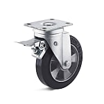 Swivel Castors with double stop and elastic wheel