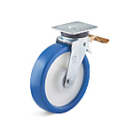 Swivel Castors with double stop in the flow and elastic polyurethane wheel