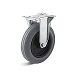 Fixed Castors with thermoplastic wheel, optical as with standard solid rubber wheels
