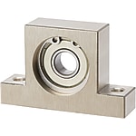 Bearings with Housing - T-shaped, with retaining rings.