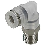 Push to Connect Fittings - Clean Room, 90° Elbow, Stainless Thread