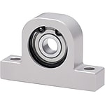 Bearings with Housing - T-shaped, rounded housing, Aluminum.