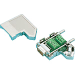 Conectores rectangulares - D-sub, bloque de terminales integrado, terminales de tornillo y prensa