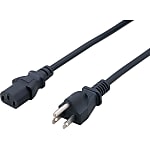 AC Cord, Fixed Length (PSE), With Both Ends, Black (Rated Current: 12 A)