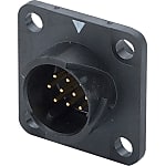 JN1 Series Circular Connector - Waterproof, One-Touch Lock, Flanged Panel Mount, Plug