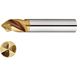 TS coated carbide chamfering end mill, 3-flute / short model