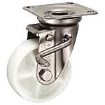 ステンレス製キャスター JAB型ストッパー付旋回金具（サイズ100mm）