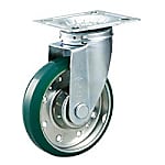 ハイテンプレス製ウレタンキャスター　自在金具付