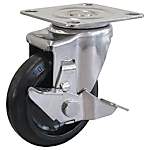 TRUSCO TYSシリーズ オールステンレス 自在 SP付 ゴム車100mm