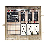 屋外電力用仮設ボックス （漏電しゃ断器・分岐ブレーカ・コンセント内蔵） ELB組込品 透明蓋