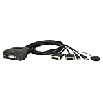 2ポート USB DVI ケーブルKVMスイッチ（ワイヤードリモコン付）