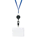 Retractable Name Tag Strap Dual Card Storage Type (Soft Type)