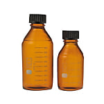 ねじ口びん（メジュームびん） 茶かっ色 黒キャップ付 100ml～1L