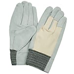 Cowhide Gloves Knitted Fabric on the Back of the Hand 305