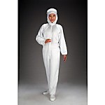 [クリーンルーム用]フード付つなぎ作業服（センターファスナー）
