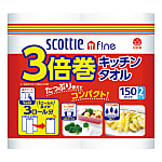 スコッティファイン3倍巻きキッチンタオル （150カット2ロール）X24Pc入り