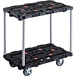 連結型樹脂製台車“ビートル”（2段式・ハンドルなし）自在・固定タイプ