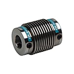 Bellow couplings / grub screw clamping, feather key DIN 6885 / bellows: phosphor bronze, stainless steel / body: aluminium / KB1 / KBK