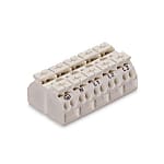 4-conductor chassis-mount terminal strip 862, 5-pole, Snap-in feet, PE-N-L1-L2-L3