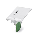 Front plate with contact inserts, plastic with shroud