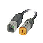 Sensor / actuator connector (pre-fab) Plug, straight, Socket, straight