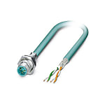 Bus system flush-type plug SACCBP, M12, D-coded, SPEEDCON, rear / screw mounting, with bus cable