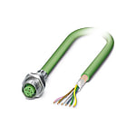 Bus system flush-type socket SACCBP, M12, B-coded, SPEEDCON, rear / screw mounting, with bus cable